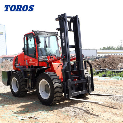 품질  Enclosed Cab Rough Terrain Forklift Outdoor 5000 Lb All Terrain Forklift 공장